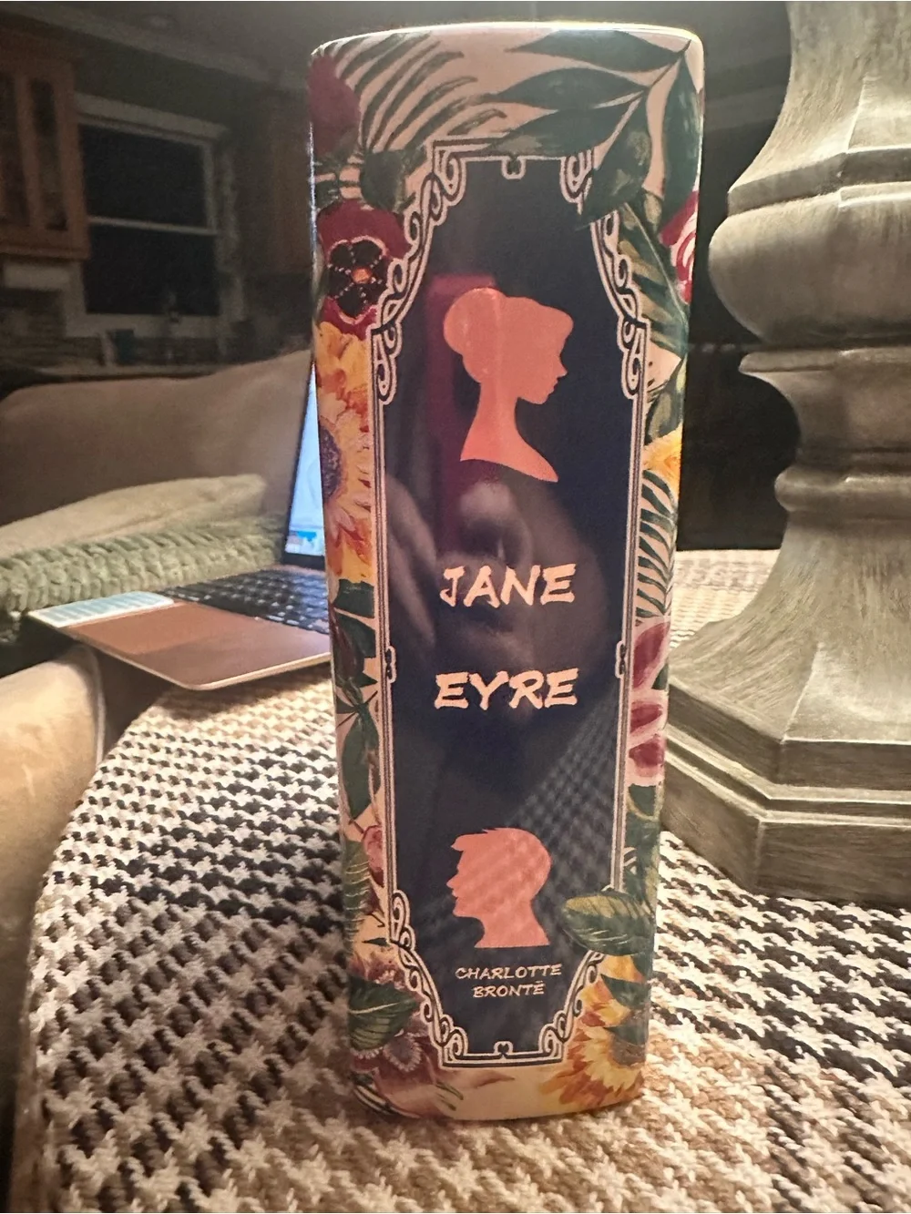 Ceramic Book Vase for Flowers, Jane Eyre by Charlotte Bronte Unique Flower Vase